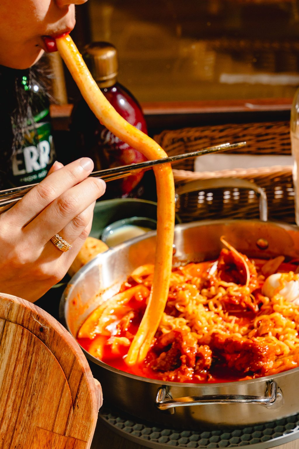 Young Dabang’s ultra-long tteokbokki. Photo: Young Dabang