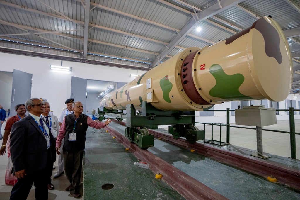 The inauguration of the BrahMos Aerospace integration and testing facility in Lucknow, Uttar Pradesh, in May. Photo: AP The inauguration of the BrahMos Aerospace integration and testing facility in Lucknow, Uttar Pradesh, in May. Photo: AP