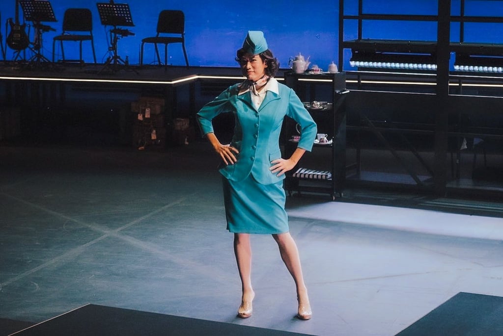 Rick Lau as Mimi Moore the flight attendant in City Contemporary Dance Company’s Home Sweat Home, which premiered in 2021. Photo: Eddie Wong