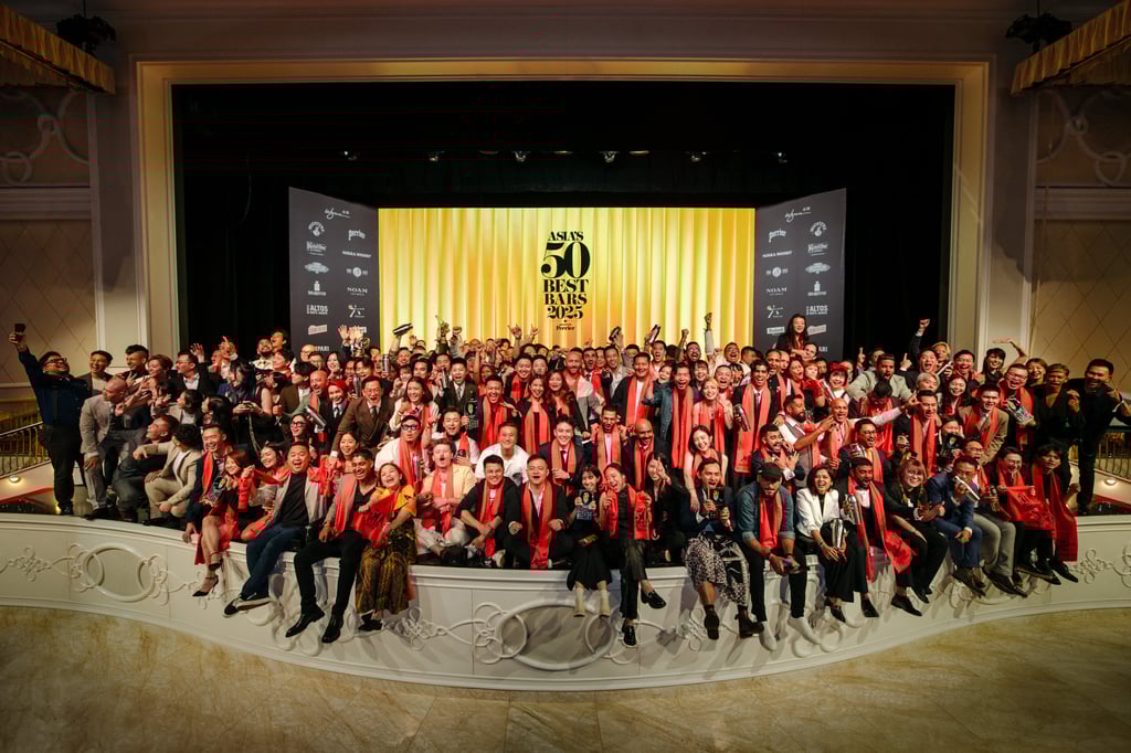 The Asia’s 50 Best Bars winners celebrate after the ceremony in Macau. Photo: Handout