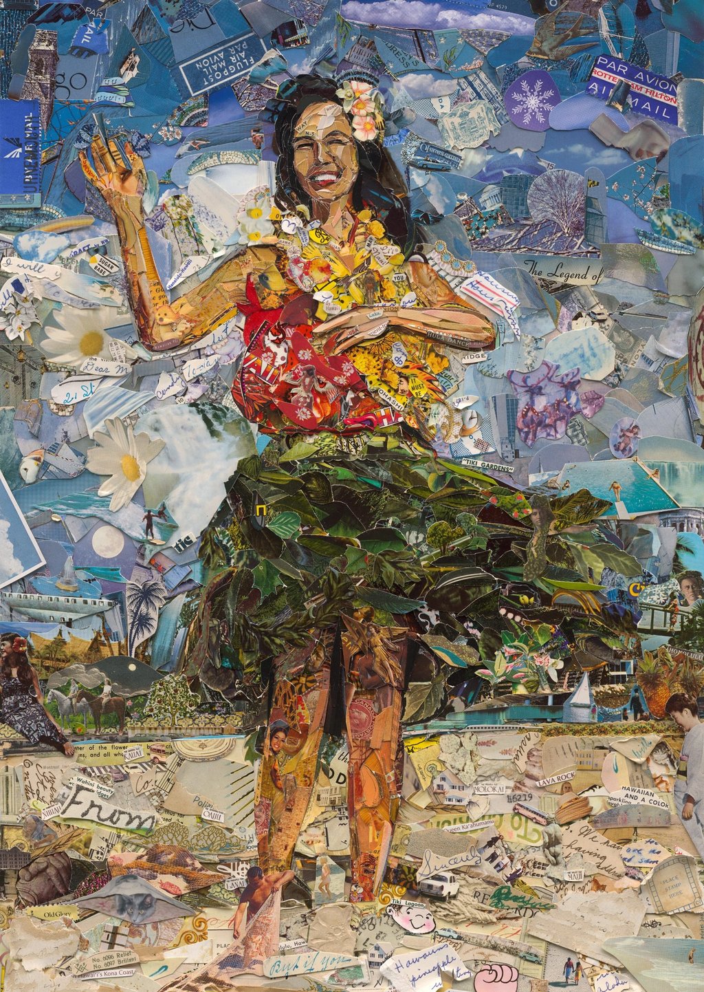 Hula Dancer (Postcards from Nowhere), 2014 by Vik Muniz. Photo: Ben Brown Fine Arts