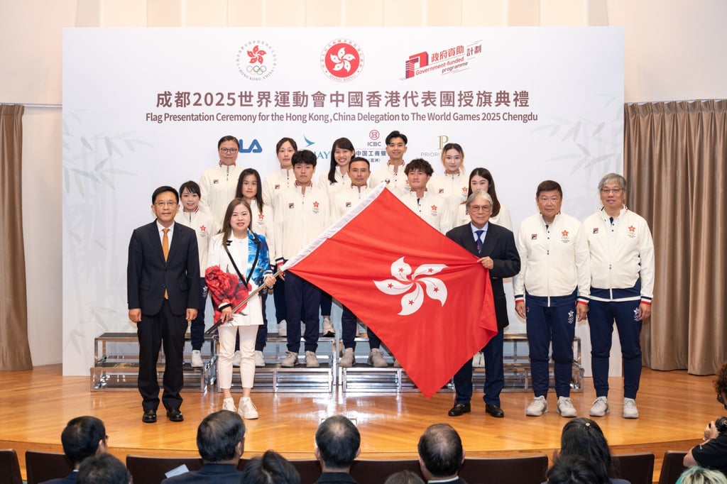 The Hong Kong delegation received its World Games send-off on Monday. Photo: Handout The Hong Kong delegation received its World Games send-off on Monday. Photo: Handout