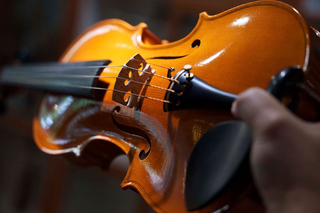 One of Tan’s handcrafted violins. Photo: AP