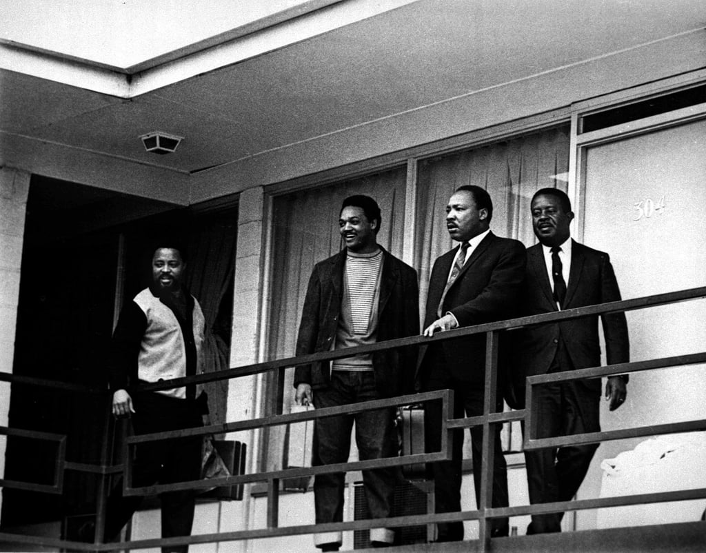 Martin Luther King Jnr on the balcony of the Lorraine Motel in Memphis, Tennessee, on April 3, 1968, a day before he was assassinated. File photo: AP