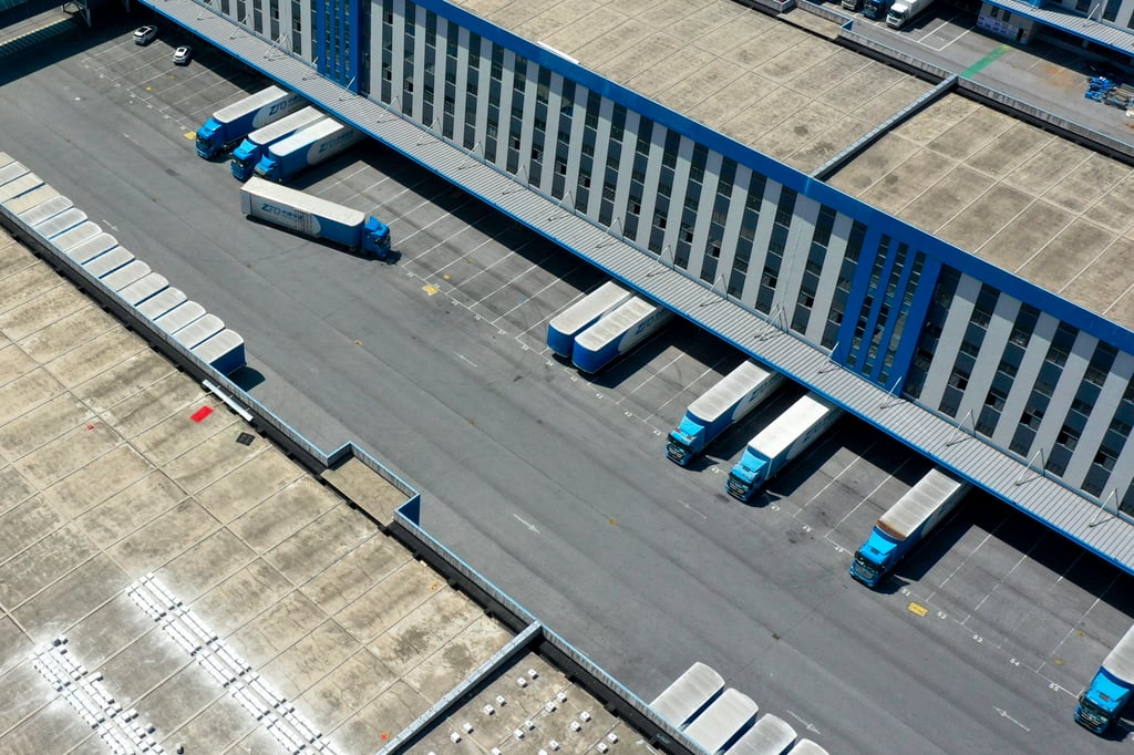 An aerial photo shows a logistics transfer centre in Hengfeng County in eastern Jiangxi Province. Photo: Xinhua An aerial photo shows a logistics transfer centre in Hengfeng County in eastern Jiangxi Province. Photo: Xinhua
