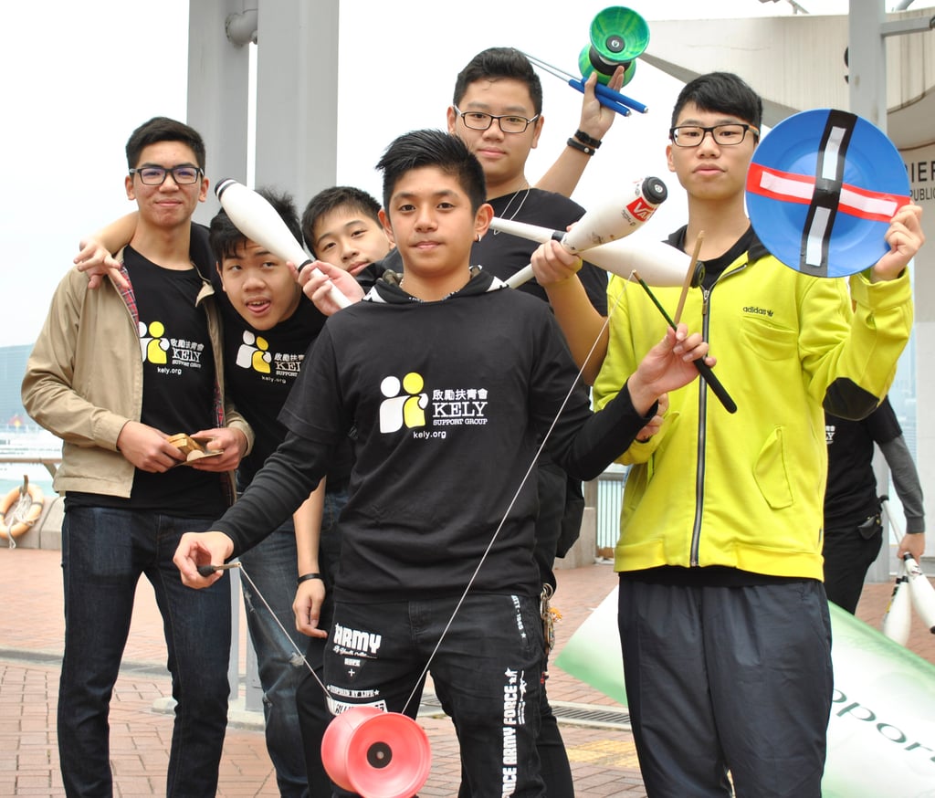 KELY Support Group’s Get Positive programme incorporates circus skills to help Hong Kong secondary school students deal with stress and boost their confidence. Photo: Handout KELY Support Group’s Get Positive programme incorporates circus skills to help Hong Kong secondary school students deal with stress and boost their confidence. Photo: Handout