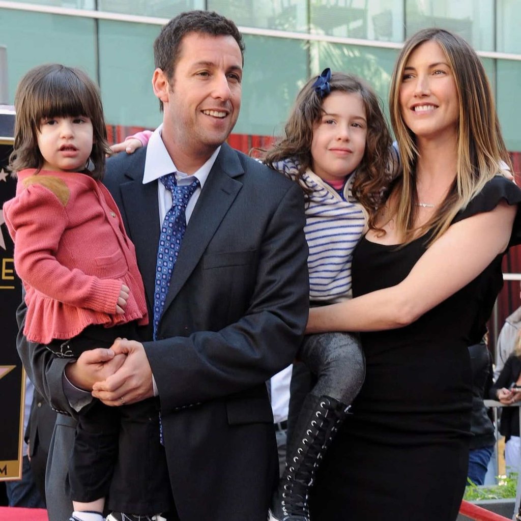 Adam Sandler, his wife Jackie Sandler, and their children Sunny and Sadie. Photo: @movies_movies_and_more/Instagram
