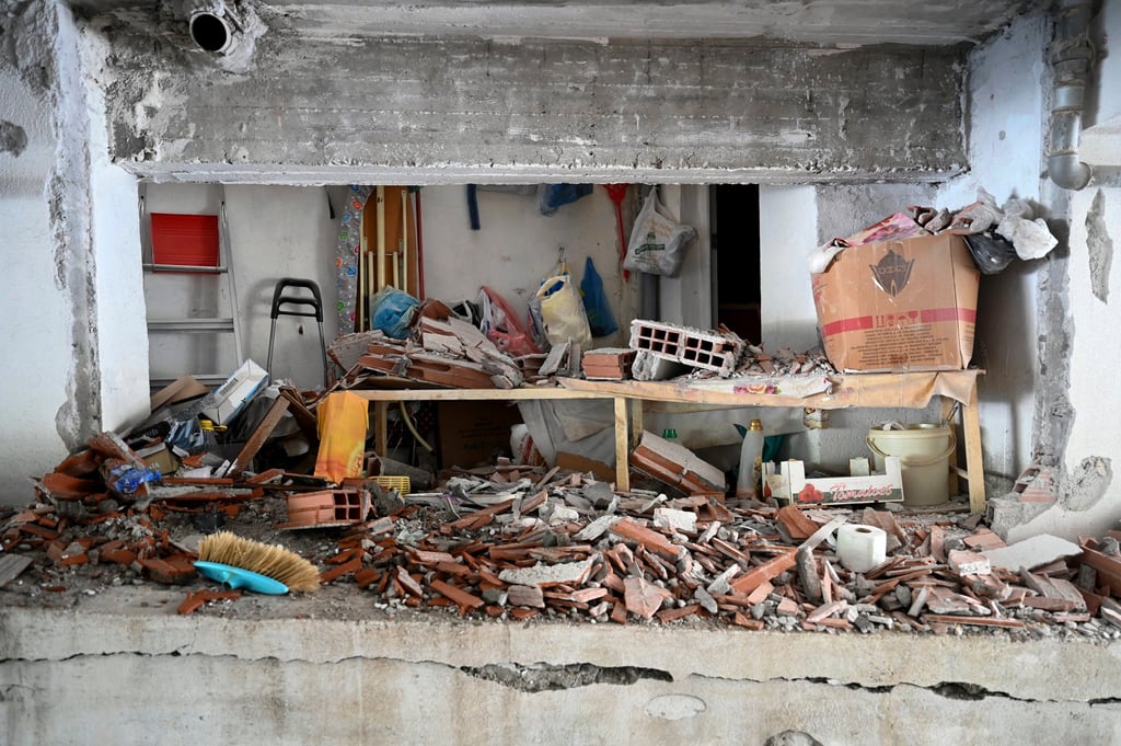 A view of the site where a bomb exploded. Photo: AP