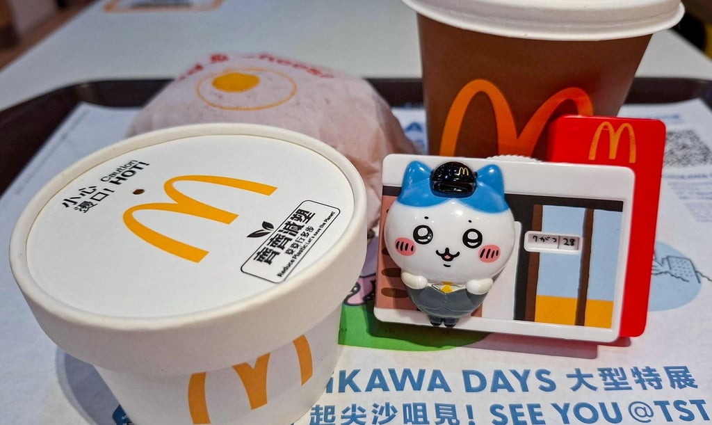 The McDonald’s promotion is related to a three-week event called “Chiikawa Days Exhibition”, which will begin in the city on August 1 at K11 Musea in Tsim Sha Tsui. Photo: Handout