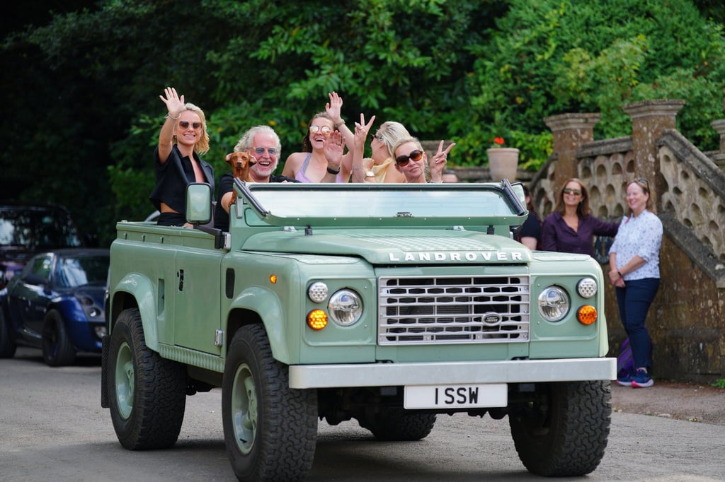 Guests arrive for the wedding of Eve Jobs, the daughter of the late Steve Jobs, to British showjumper Harry Charles. Photo: PA Images via Getty Images