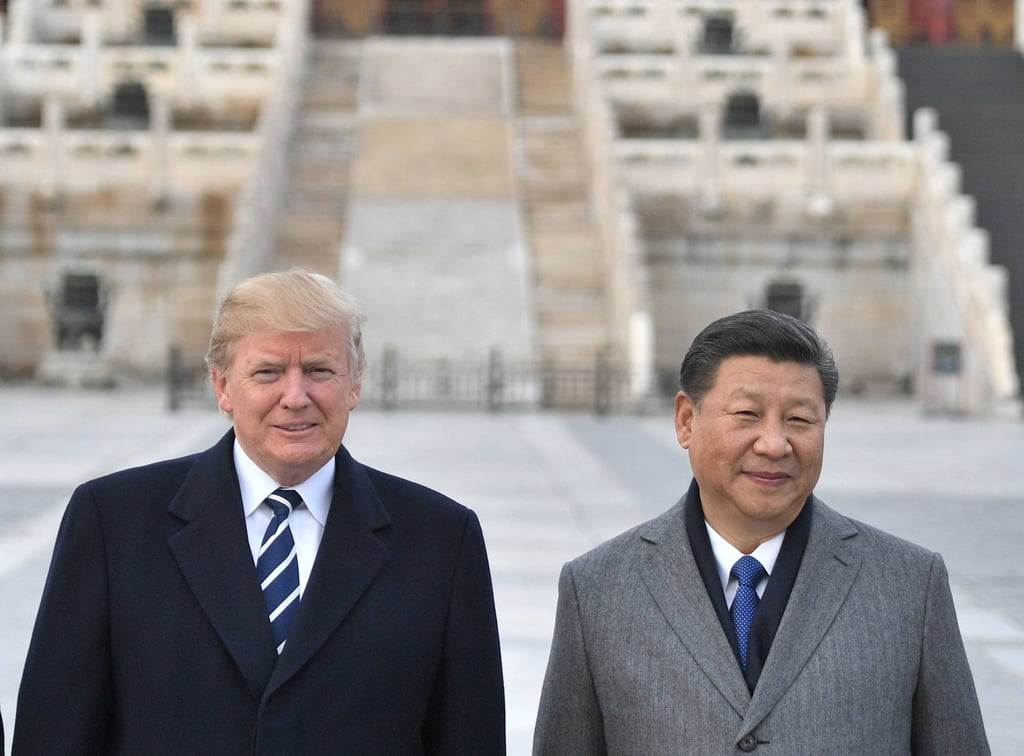 US President Donald Trump and Chinese President Xi Jinping at the Forbidden City in Beijing during Trump’s first state visit to China in November 2017. Photo: AFP US President Donald Trump and Chinese President Xi Jinping at the Forbidden City in Beijing during Trump’s first state visit to China in November 2017. Photo: AFP