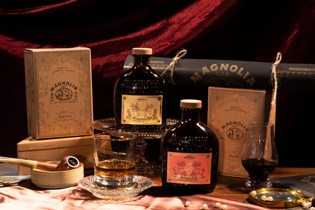 Dennis Mak and James Ting’s drinks brand Magnolia Lab currently offers two botanical liqueurs, Magnolia and Roselle. Photo: Magnolia Lab