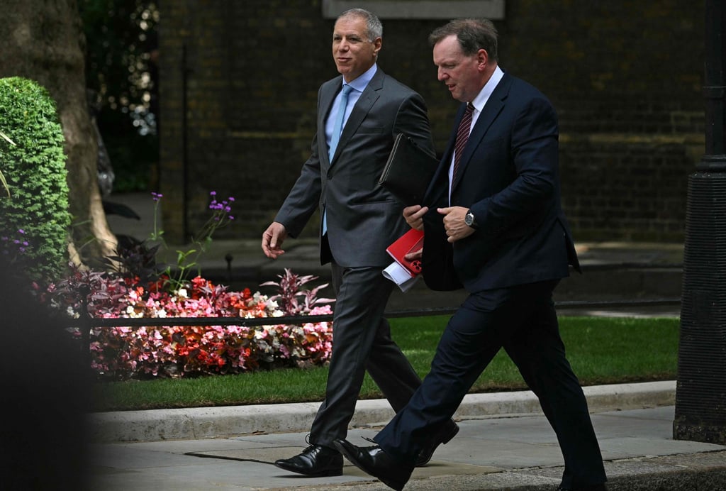 CEO Georges Elhedery (left) arrives at 10 Downing Street on July 9, 2025 to attend a meeting of French and British business leaders. Photo: AFP CEO Georges Elhedery (left) arrives at 10 Downing Street on July 9, 2025 to attend a meeting of French and British business leaders. Photo: AFP