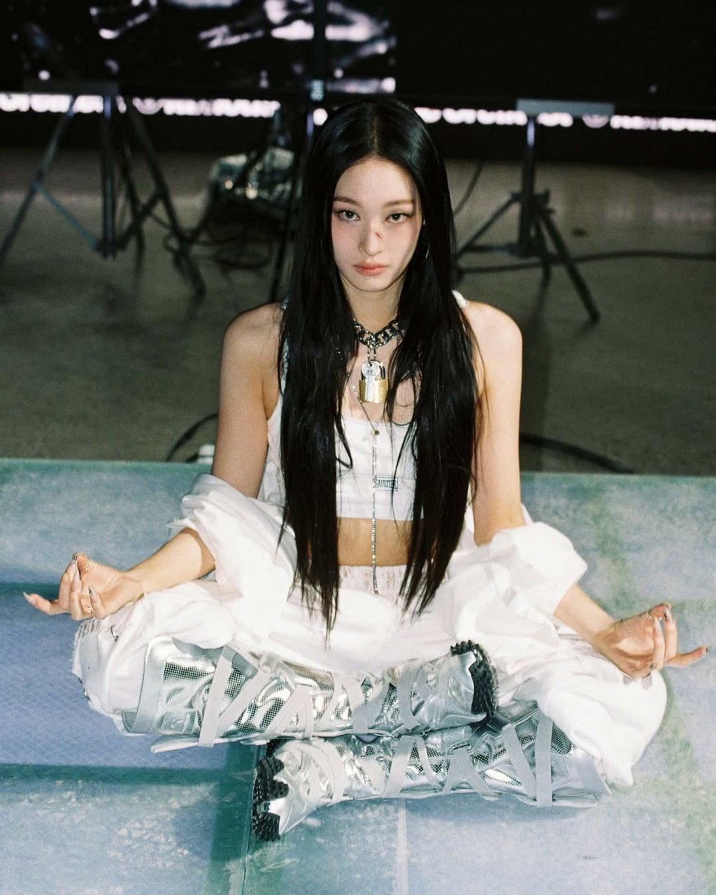 Annie Moon in a behind-the-scenes photo for Allday Project’s music video for “Famous”. Photo: @allday_project/Instagram