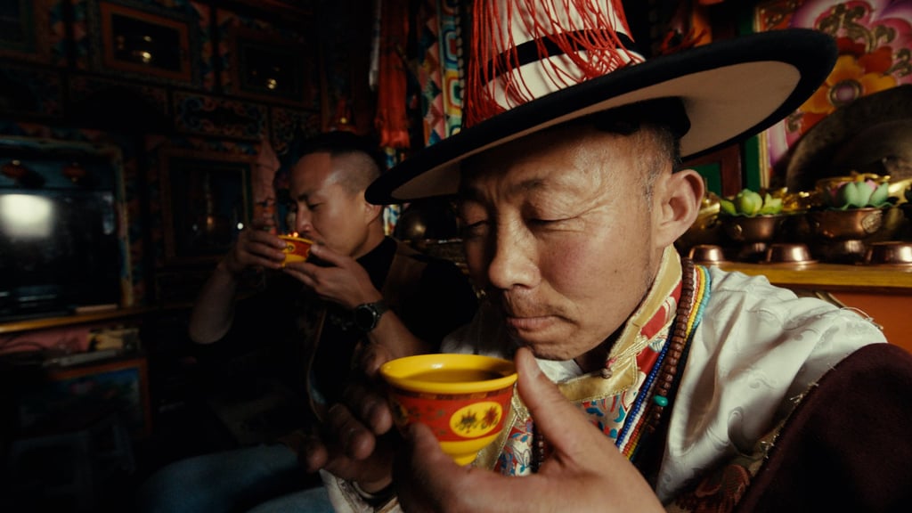 He (left) meets Uncle Jagata, a resident of a local village, for tea and to learn about Tibetan culture. He (left) meets Uncle Jagata, a resident of a local village, for tea and to learn about Tibetan culture.