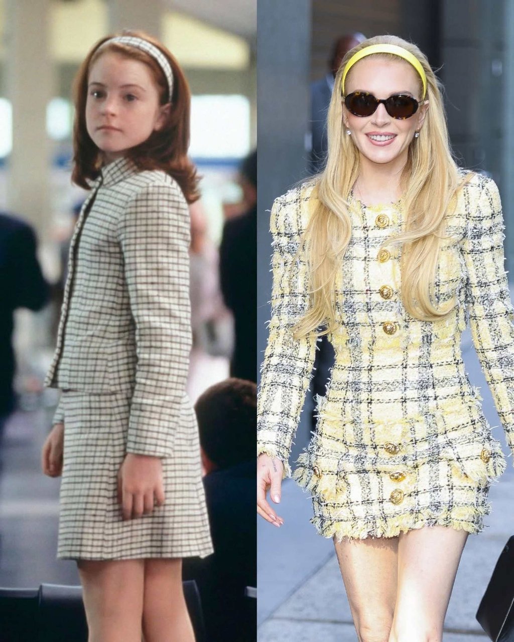 The Balmain Resort 2026 look Lindsay Lohan wore to appear on Good Morning America recalled an outfit worn by her character Annie James in The Parent Trap. Photo: @fotogramas_es/Instagram