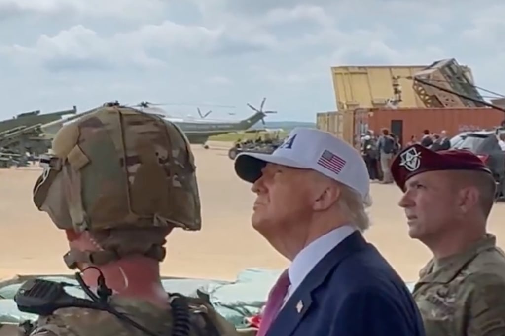 The containerised launch system was seen in footage from President Donald Trump’s visit to the US Army’s Fort Bragg base in June. Photo: X/Dan Scavino The containerised launch system was seen in footage from President Donald Trump’s visit to the US Army’s Fort Bragg base in June. Photo: X/Dan Scavino