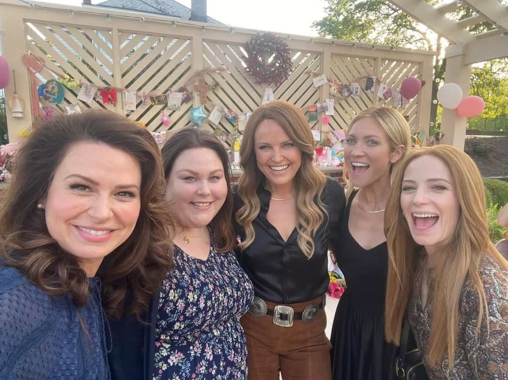 Brittany Snow (second from right) with her Hunting Wives castmates. Photo: @chrissymetz/Instagram