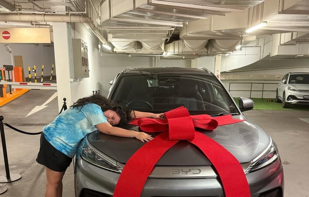 Financial adviser Winnie Koh bought her BYD Atto 3 in January. She was drawn to the car by its affordability and the charging promotions available. Photo: Winnie Koh Financial adviser Winnie Koh bought her BYD Atto 3 in January. She was drawn to the car by its affordability and the charging promotions available. Photo: Winnie Koh