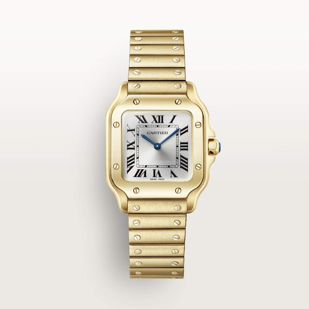 Rihanna’s also been seen wearing the Santos de Cartier watch. Photo: Handout