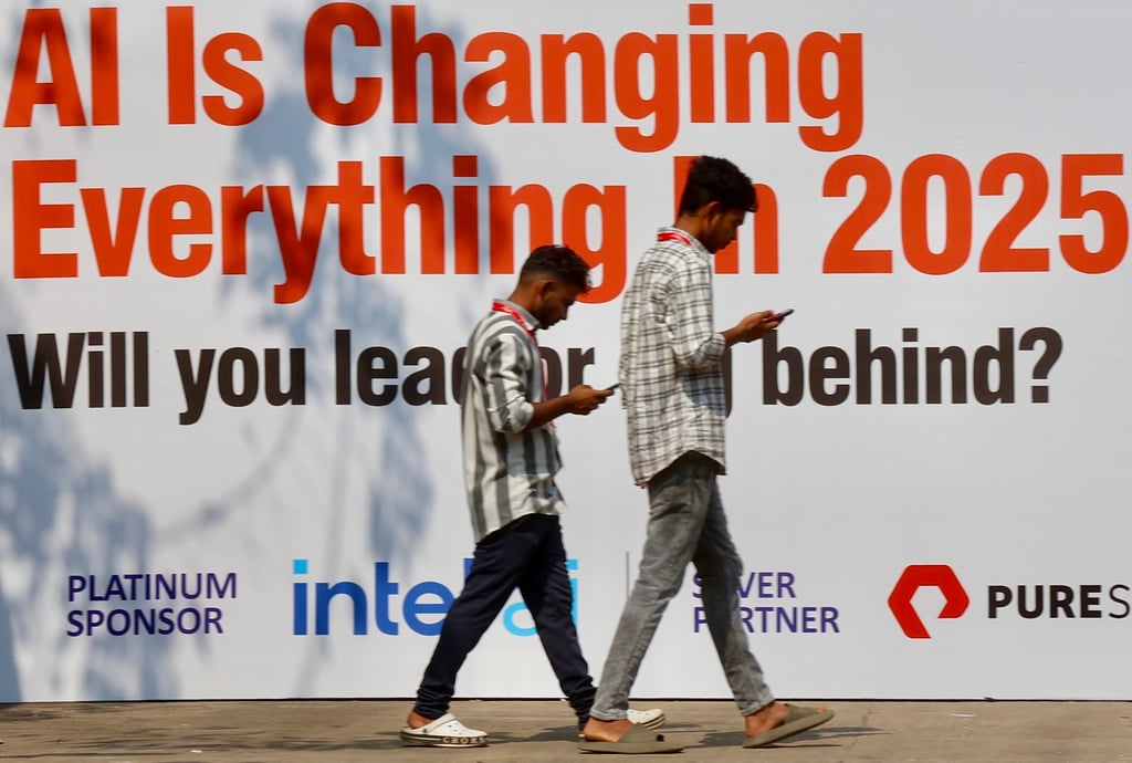Software professionals arrive to attend the 2025 Artificial Intelligence Developers Conference and Expo in Bengaluru, India, on March 26. Photo: EPA-EFE