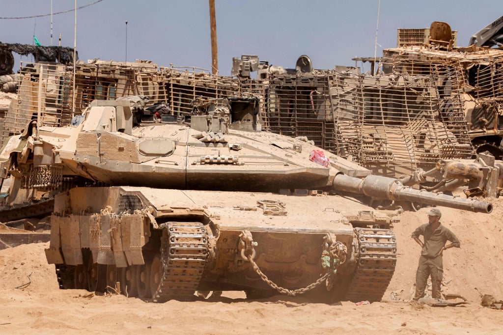 An Israeli battle tank near the border with the Gaza Strip. Photo: AFP