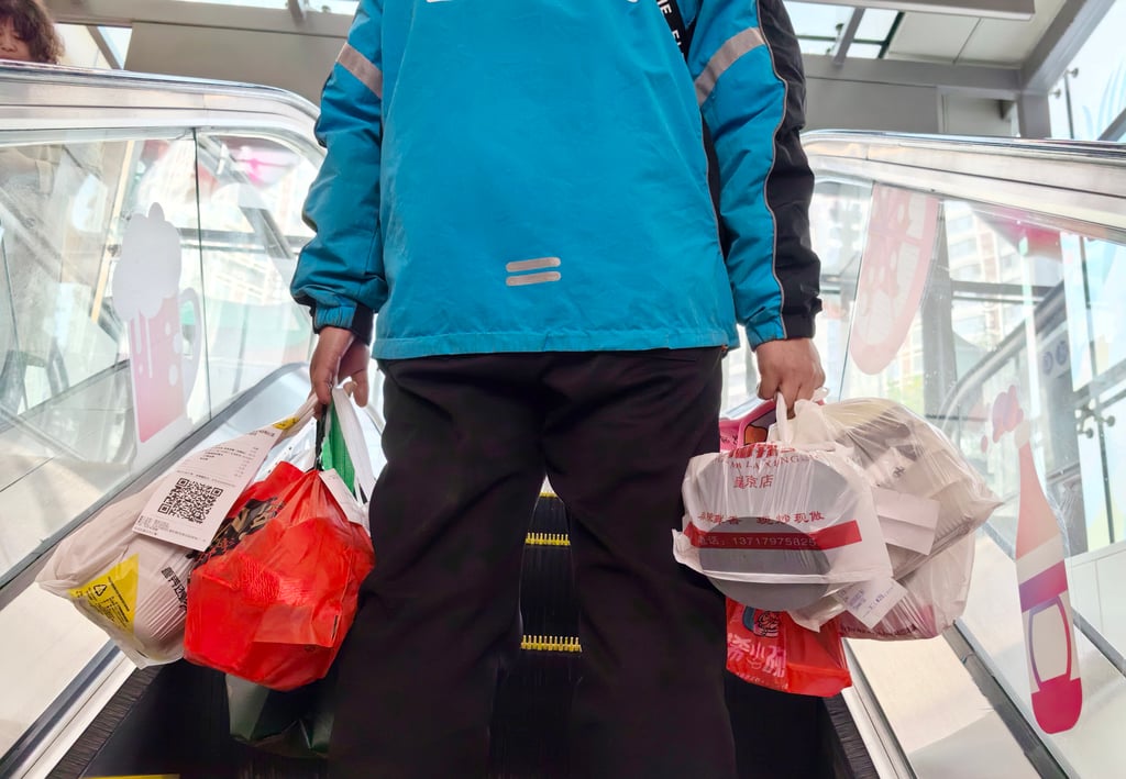 An Ele.me delivery man in Beijing. Photo: Simon Song