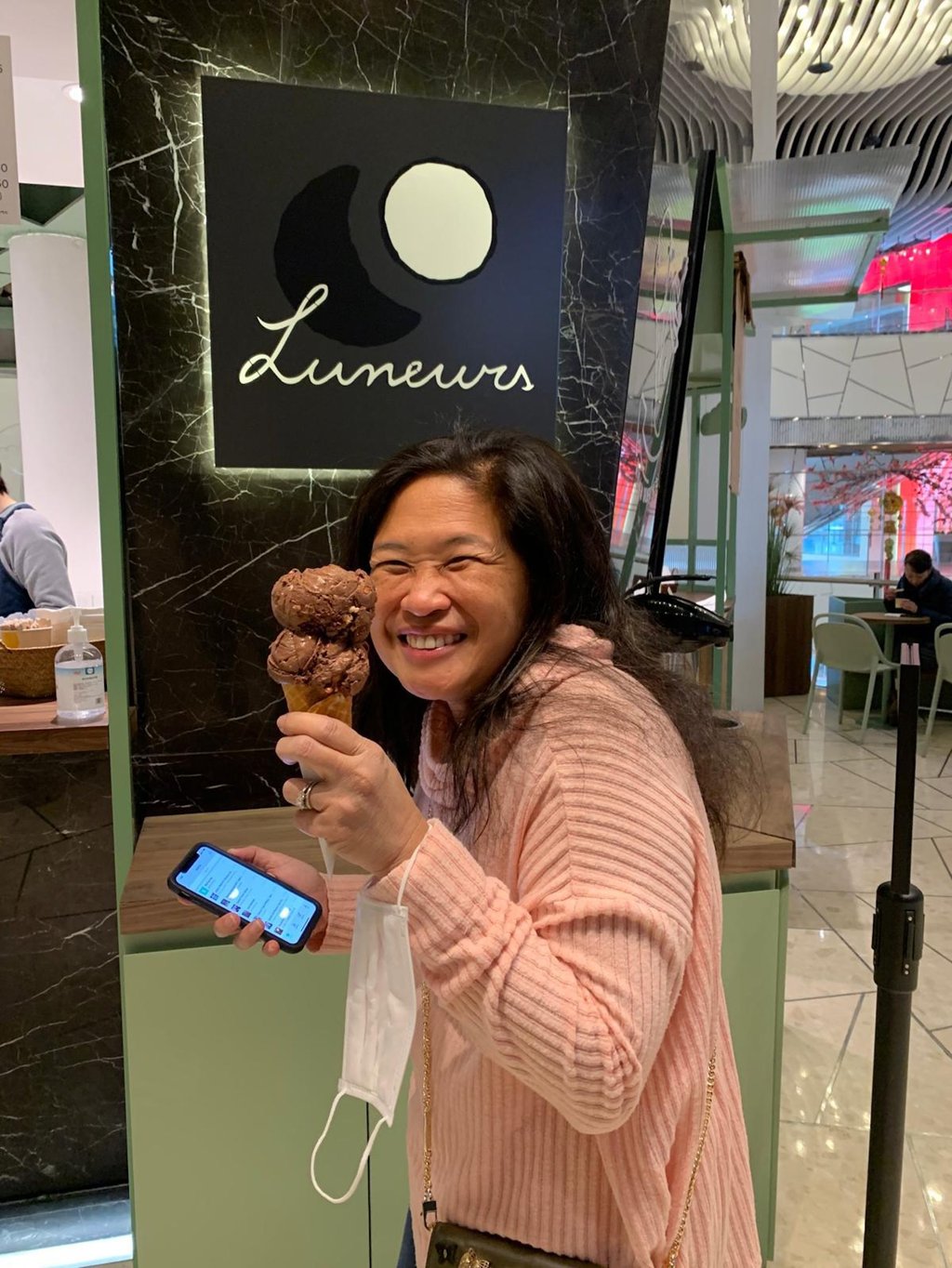 Eating gelato and other sweet treats had caused Riccinni Banham to gain weight after she moved to Shanghai. Photo: Riccinni Banham Eating gelato and other sweet treats had caused Riccinni Banham to gain weight after she moved to Shanghai. Photo: Riccinni Banham