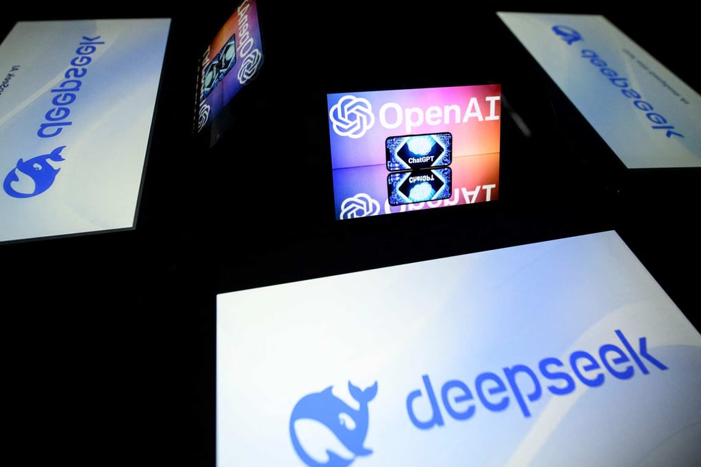 This illustration photograph taken on January 29, 2025 shows screens displaying the logos of DeepSeek and OpenAI. Photo: AFP This illustration photograph taken on January 29, 2025 shows screens displaying the logos of DeepSeek and OpenAI. Photo: AFP