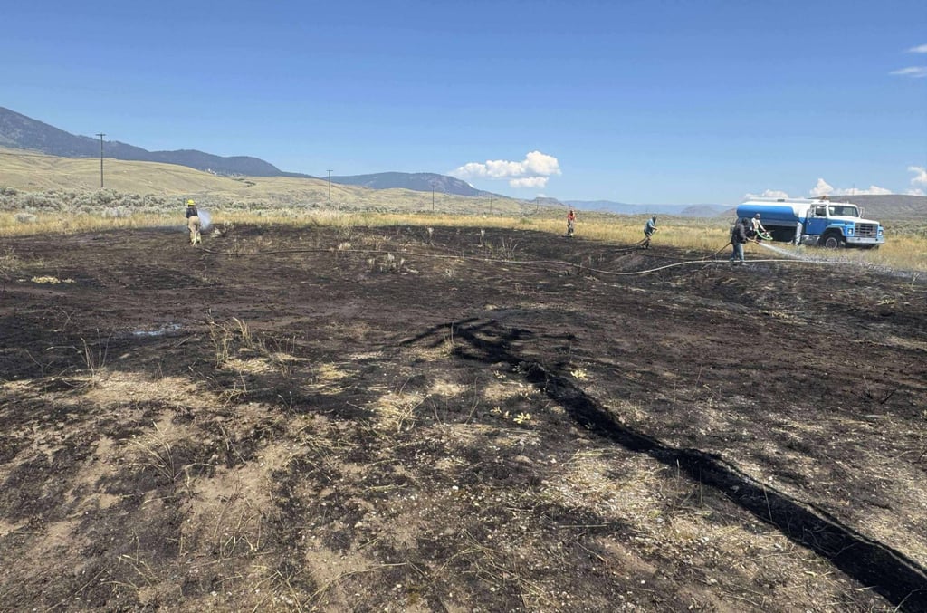 A scorched area is seen off the east side of Highway 1 near Ashcroft, British Columbia, in July. Photo: Ashcroft Fire Rescue via AFP