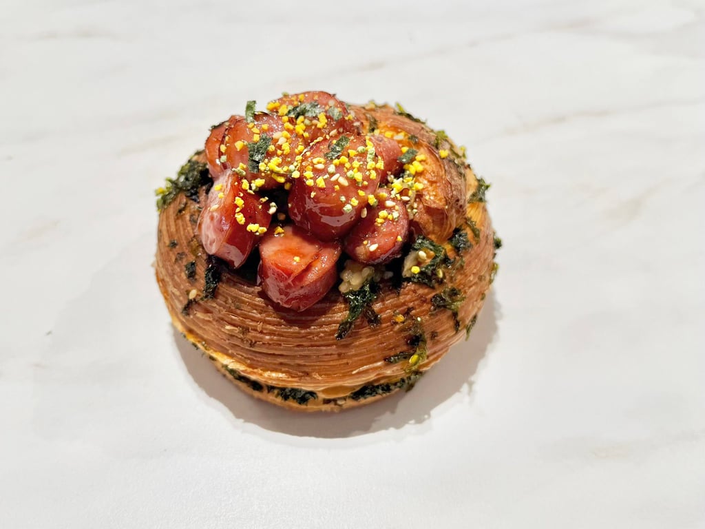 Papa d’Amour’s hot dog and sticky rice danish is inspired by Taiwanese street food. Photo: Papa d’Amour