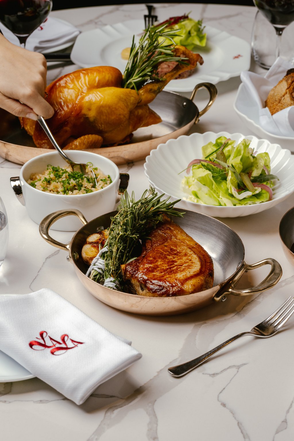 Lala’s charcoal Cantal pork chop with “Paris-Hong Kong” sauce. Photo: Lala Lala’s charcoal Cantal pork chop with “Paris-Hong Kong” sauce. Photo: Lala