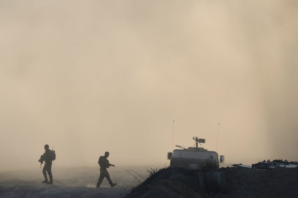 Israeli soldiers along the border of the Gaza Strip in southern Israel. Photo: AP