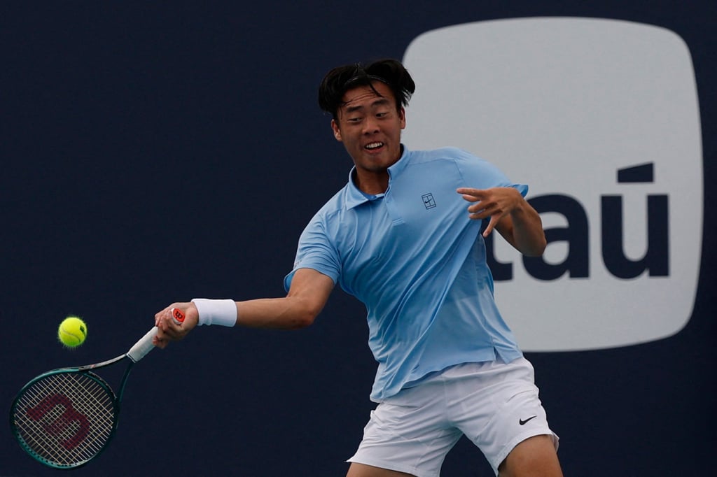 Wong in action at the Miami Open, where he earned his first ATP Masters 1000 win. Photo: Imagn Images