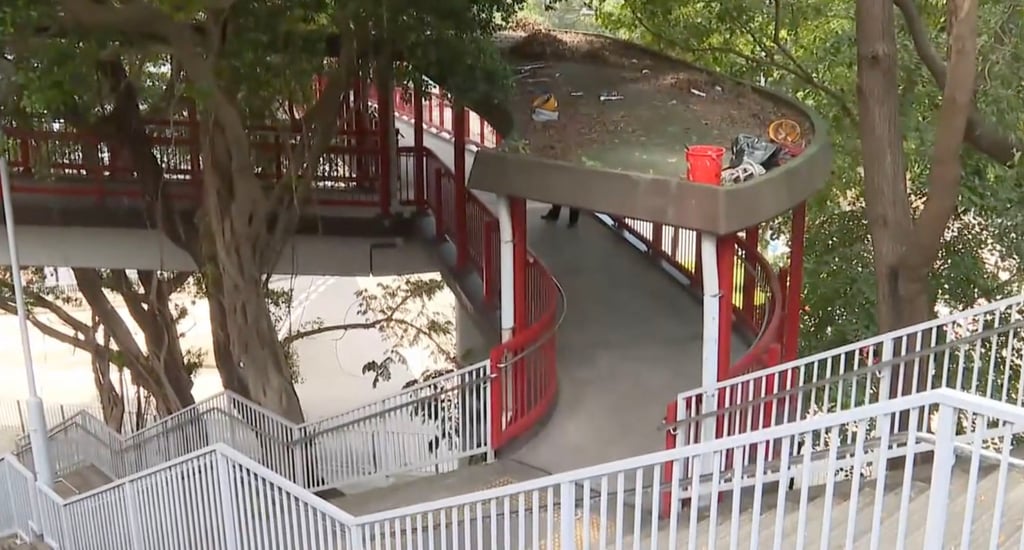 The man had been working on a footbridge in Wong Tai Sin when he collapsed. Photo: Cable News