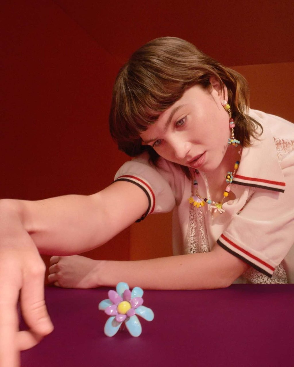 Ísadóra Bjarkardóttir Barney in Miu Miu jewellery. Photo: @d0lgur/Instagram Ísadóra Bjarkardóttir Barney in Miu Miu jewellery. Photo: @d0lgur/Instagram