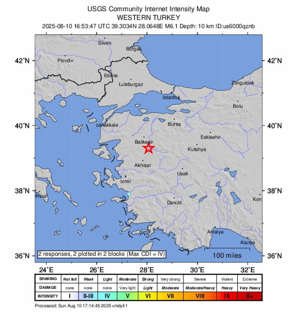 The location of the earthquake. Photo: USGS via EPA