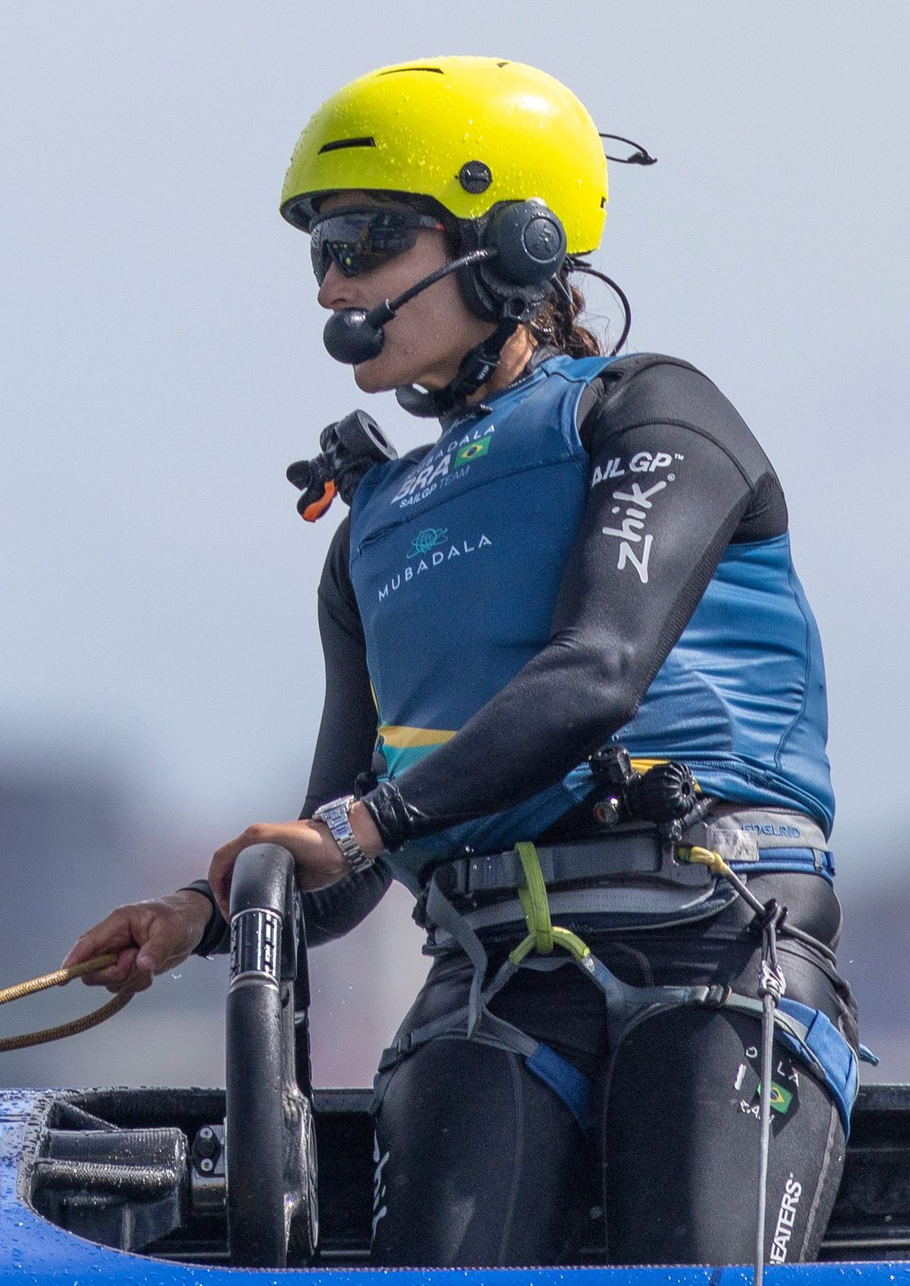 Martine Grael, driver of the Mubadala Brazil SailGP team, at the KPMG Australia Sail Grand Prix. Photo: Handout