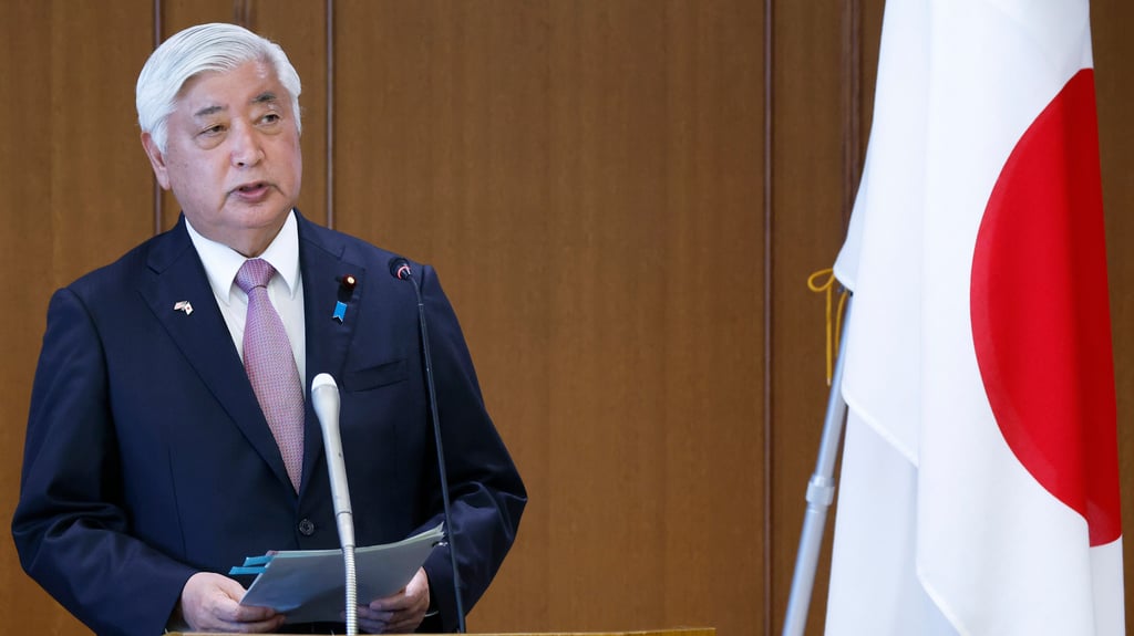 Japan’s Defence Minister Gen Nakatani during a news conference in Tokyo on March 30. Photo: AP Japan’s Defence Minister Gen Nakatani during a news conference in Tokyo on March 30. Photo: AP