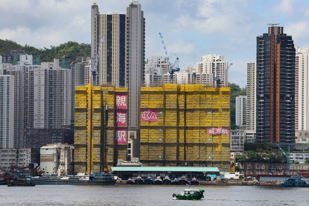 CK Asset’s logo is seen The Coast Line residential development in August 2023. Photo: Dickson Lee