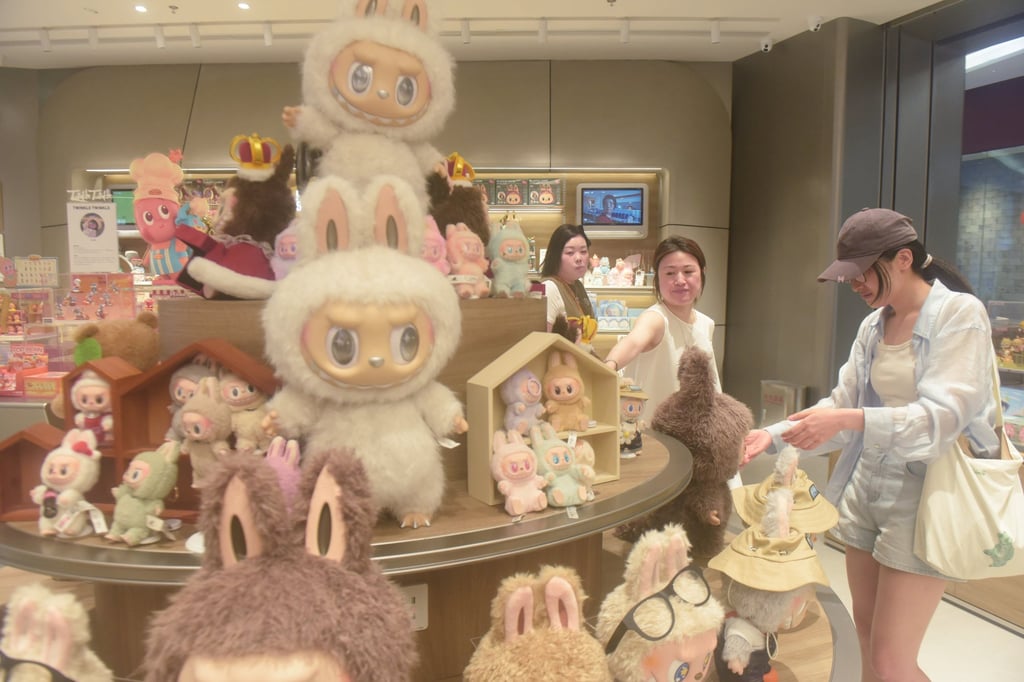 Shoppers walk by a collection of Labubu toys in a Pop Mart outlet in Hangzhou, China, in July. Photo: Feature China/Future Publishing via Getty Images) Shoppers walk by a collection of Labubu toys in a Pop Mart outlet in Hangzhou, China, in July. Photo: Feature China/Future Publishing via Getty Images)