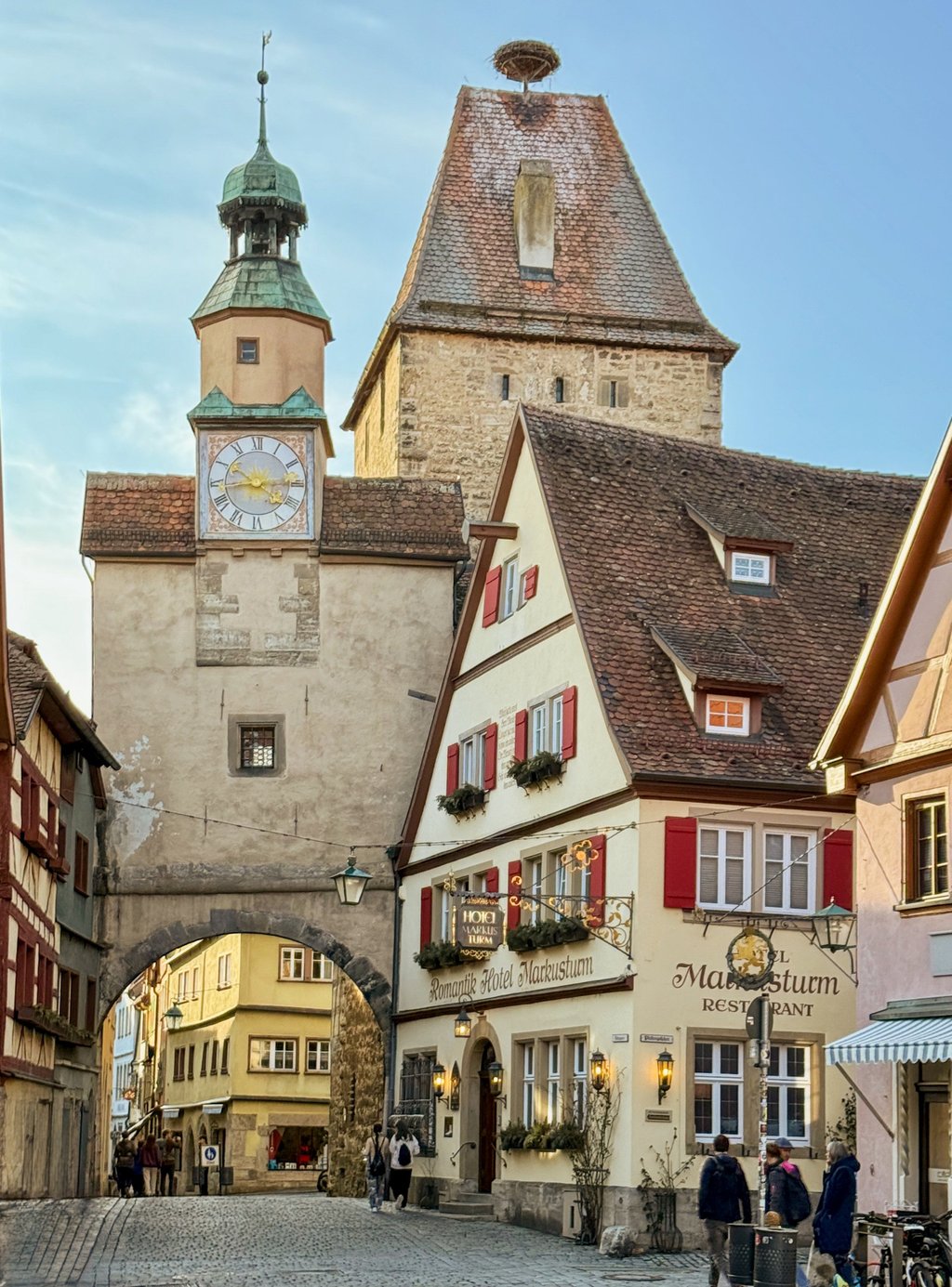 Rothenburg ob der Tauber, in the south of Germany, is a well-preserved warren of medieval housing surrounded by a city wall with varied gate towers, where every turn on a random walk brings new pleasures. Photo: Peter Neville-Hadley