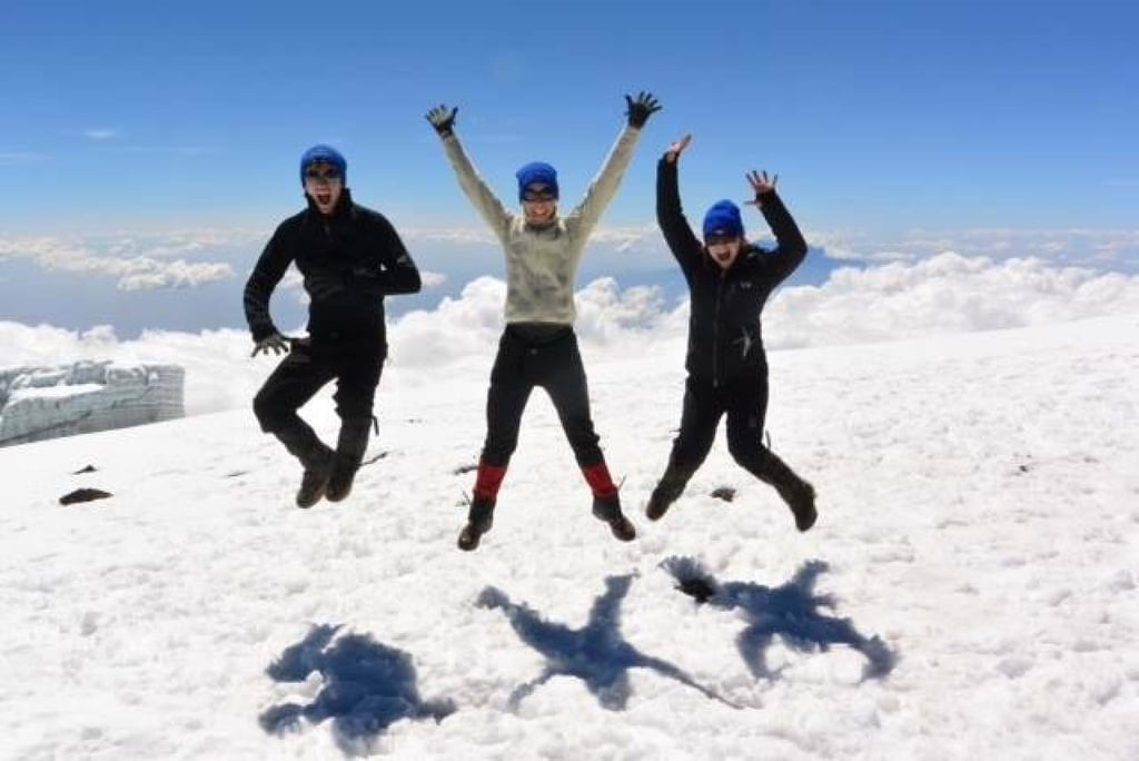Larkin and her children celebrate climbing Mount Kilimanjaro in 2013. But it was on this trip that she first felt a large mass in her breast. Photo: Facebook/UCHealthCincinnati Larkin and her children celebrate climbing Mount Kilimanjaro in 2013. But it was on this trip that she first felt a large mass in her breast. Photo: Facebook/UCHealthCincinnati
