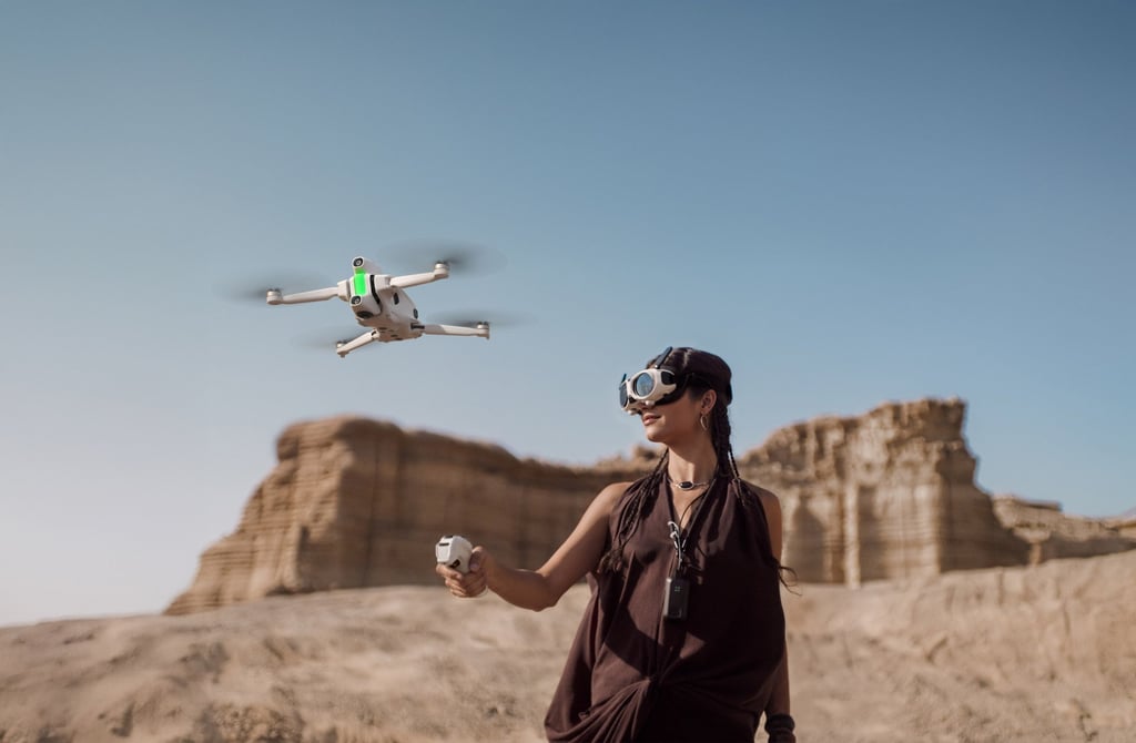 The Antigravity A1 comes with a pair of pilot goggles. Photo: Handout