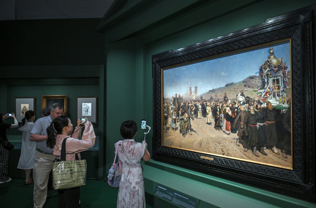 The exhibition – titled “Ilya Repin: Encyclopedia of Russian Life ” – opened last month. Photo: Xinhua