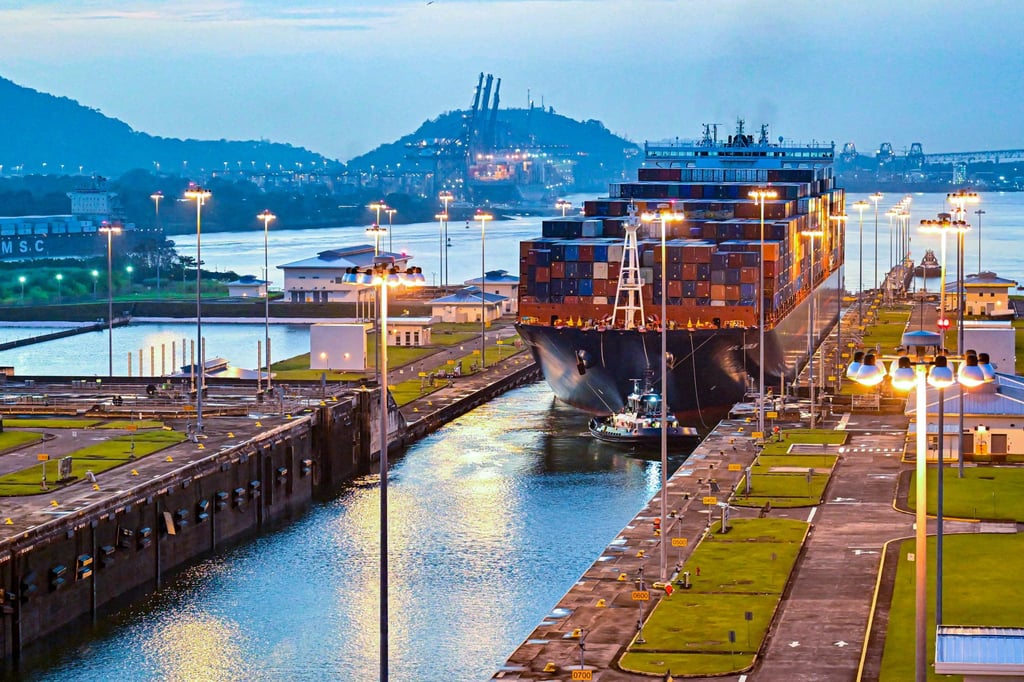 A cargo ship transits through the Panama Canal on February 21, 2025. Photo: AFP