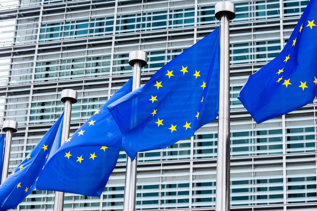 European Union flags fly in front of the the seat of the European Commission in Brussels. Photo: dpa