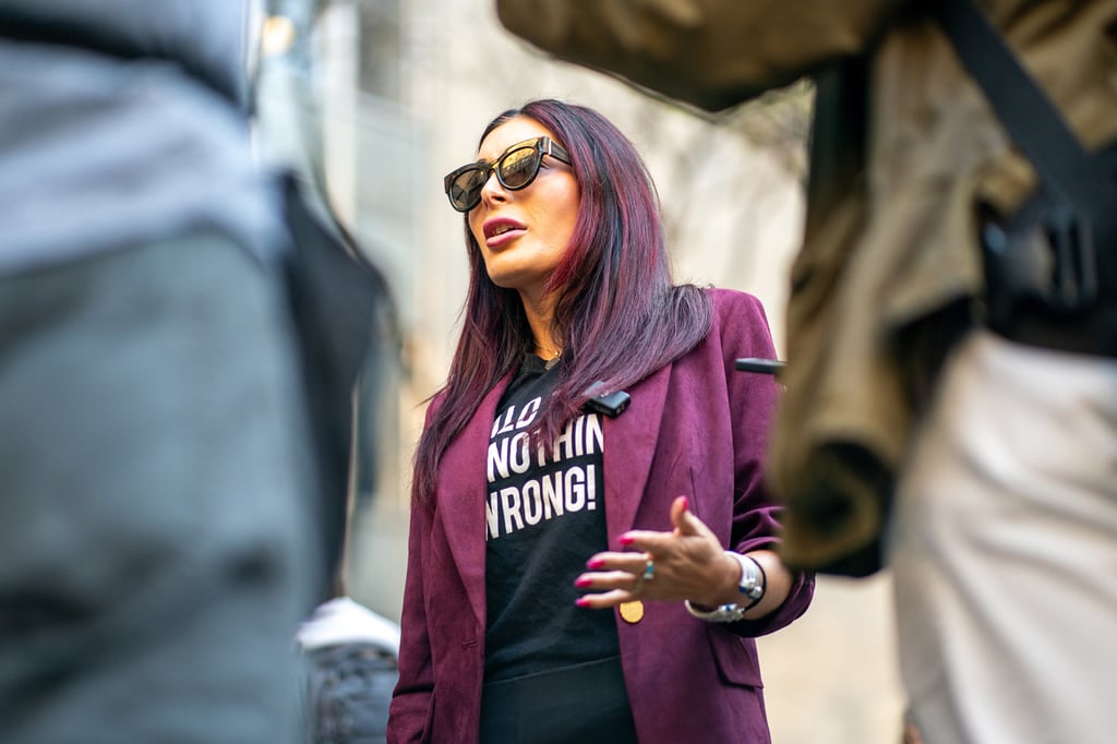 Far-right activist Laura Loomer speaks to the media in New York in April 2024. Photo: TNS