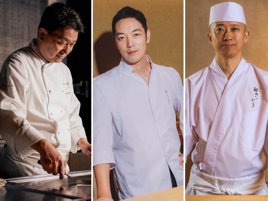 Chef Ryuta Iizuka, of Tokyo’s two-Michelin-starred Ryuzu, chef Kenichi Fujimoto of Sushi Fujimoto, and Ryosuke Nawata, of Sushi Saito in the Four Seasons. Photos: courtesy Ryuzu, Jocelyn Tam, courtesy Sushi Saito Chef Ryuta Iizuka, of Tokyo’s two-Michelin-starred Ryuzu, chef Kenichi Fujimoto of Sushi Fujimoto, and Ryosuke Nawata, of Sushi Saito in the Four Seasons. Photos: courtesy Ryuzu, Jocelyn Tam, courtesy Sushi Saito