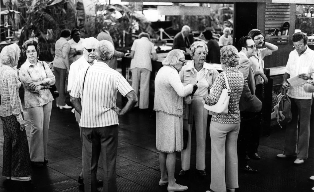 Passengers from the cruise ship Kungsholm wait for transport at Ocean Terminal, in 1976. Photo: SCMP Archives